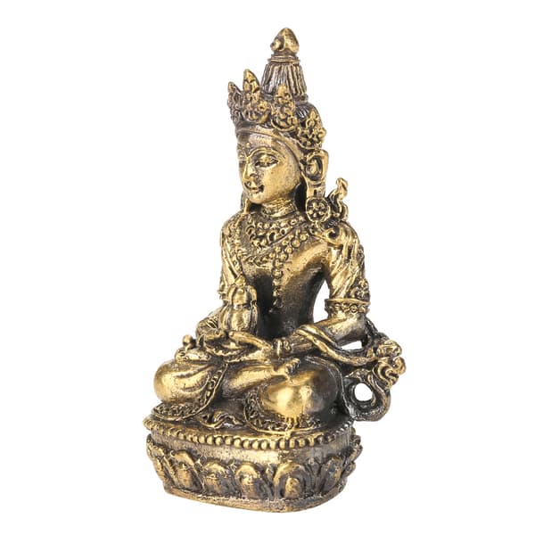 Håndlaget messing Buddha-statue - liten figur - dekorartikkel (#5 Tara 2)