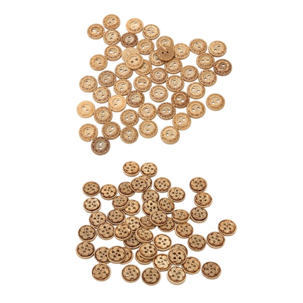 100 stk tre knapper 11 mm diameter DIY håndverk 2 hull 4 hull runde knapper sy på knapper for håndverk dekorative