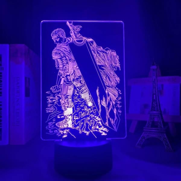 Berserk Guts Light Anime lampe 3D LED Natlamper 16 Farver C
