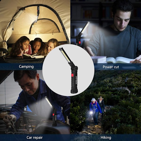 Verktygsgåvor för Män 2-pack Laddbara LED-arbetslampor med Magnetisk Bas, 360° Rotation, Mångsidig Belysning för Reparationer, Utomhus, Julgåvor, Gåvor