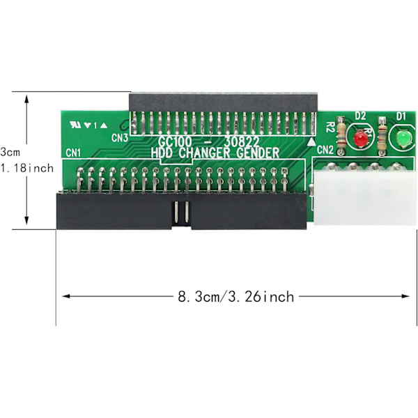 2,5 til 3,5 IDE-adapter, 2,5 tommer 44-bens harddiskdrev til bærbar IDE til 40-bens 3,5 tommer stationær pc PATA-portkonverterkortadapter (IDE 2,5 til 3,5), 2 stk.