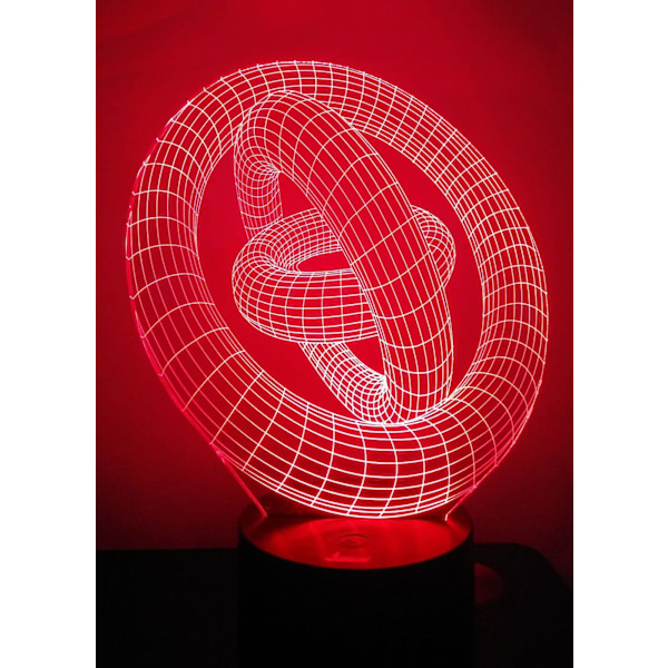 3D nattlampa LED Illusion Lamp Sängbord Bordslampa, AT