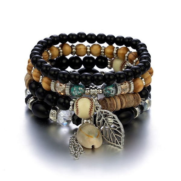 6 Set Bohemian Armband, Kristallpärlade Armband, Charm Str