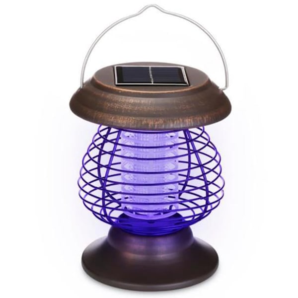 2 i 1 Solcellsmyggdödare Lampa Bug Fly Trap Trap Camping Lykta Bärbar USB Anti Mygg Moth Fly UV-ljus