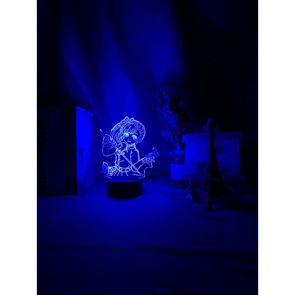Demon Slayer Kamado Nezuko 3D Illusion Natlys, Kreativ 3D Japansk Anime Lampe - Ideel Gave til Hjemmet