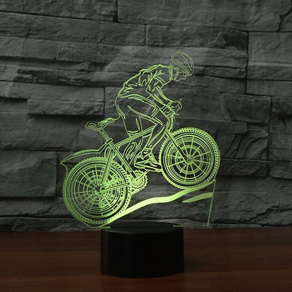 3D Optisk Illusjon Fargerikt Nattlys Tennis Touch USB LE