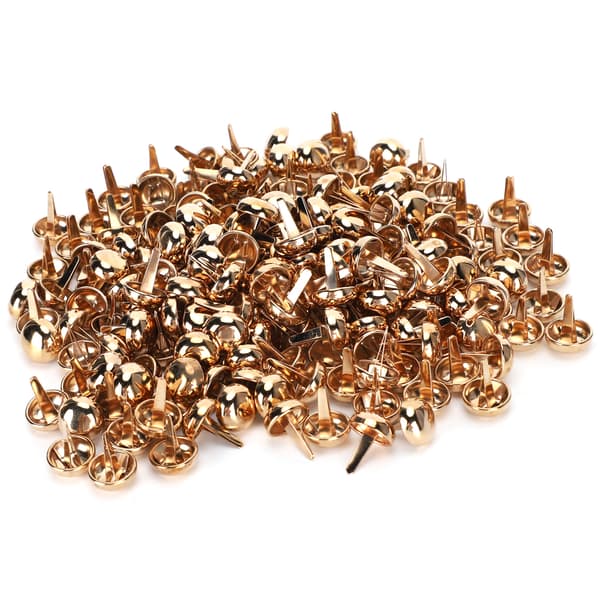 200 stk. flade fødder studs svampeformet lys guld DIY lædertasker håndværk tilbehør 15mm