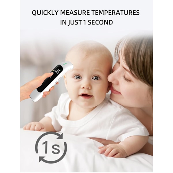 Noggrann Digital Beröringsfri Panntermometer, Digital LCD-skärm, Multilägesindikator Levereras med Förvaringsväska och Batterier