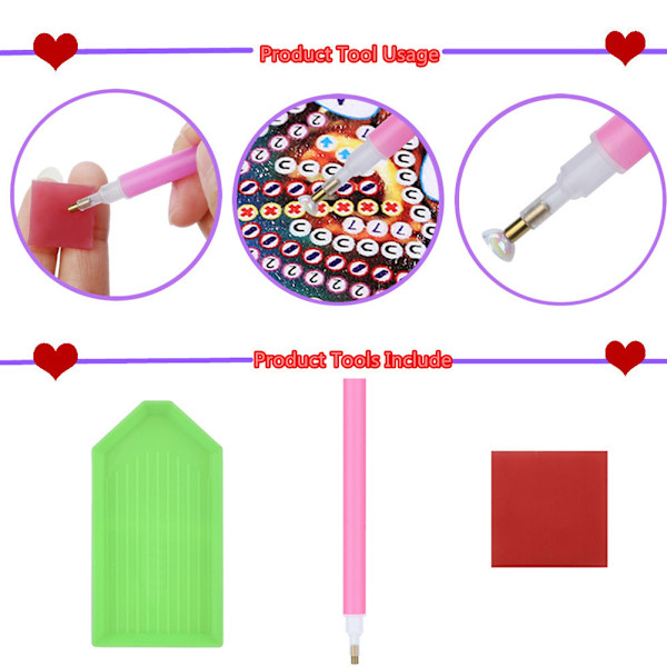 DIY formad diamantmålning bokmärke Eiffeltornsmönster Barnpresent med tofs