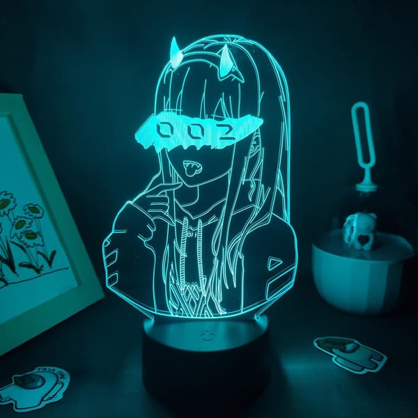 Anime Zero Two Figur 3D Lampa Nattlampa Barn Flickor Var