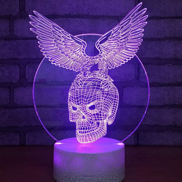 3D LED Hjort Optisk Illusion Sensor Natlampe med Smart T