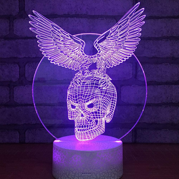 3D LED Hjort Optisk Illusjon Sensor Nattlys med Smart T