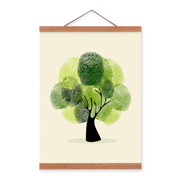 Kreativt træ- og elg-vægkunstplakat med lærredstryk, enkel kreativ akvarel A