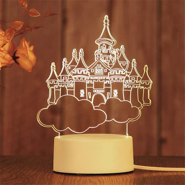 3D Lite Nattlampe, Plug-in LED-belysning for Barnerom