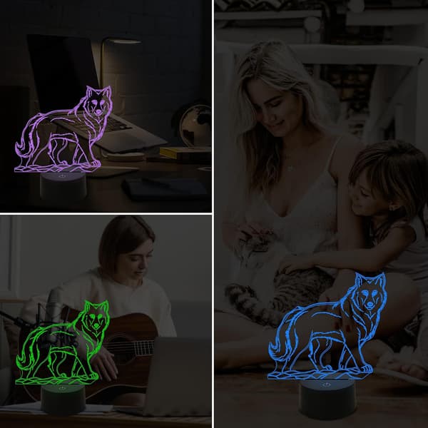 3D Natlamper til Børn Børnehavelampe, 16 LED Farver