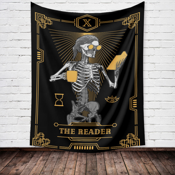 Dödskalle Tarot Gobeläng Estetisk Konst Hembakgrund READER 39 X 59 inch