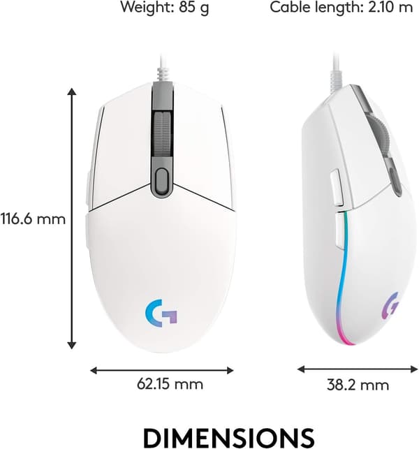 Kablet Gaming Mus, 8.000 DPI, Regnbue Optisk Effekt LYS