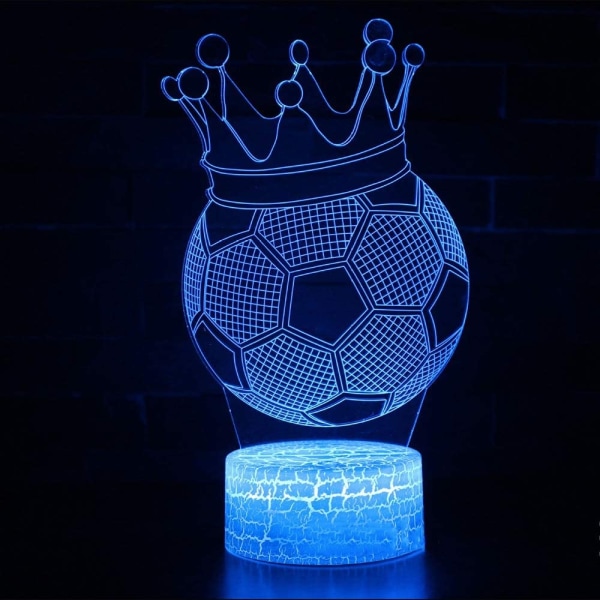 Natlampe Visuel Nyhed Berøringsknap 3D Led Bordlampe Nyhed USB Krone Fodbold Form Natlampe Børnebelysning Sovegaver