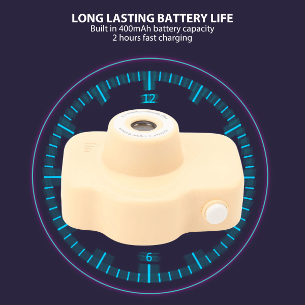 Barnekamera Digital 2000W HD 2,0 Tommers Skjerm Gjenoppladbar Multi Funksjonell Barn Videokamera Leker for Småbarn Yellow