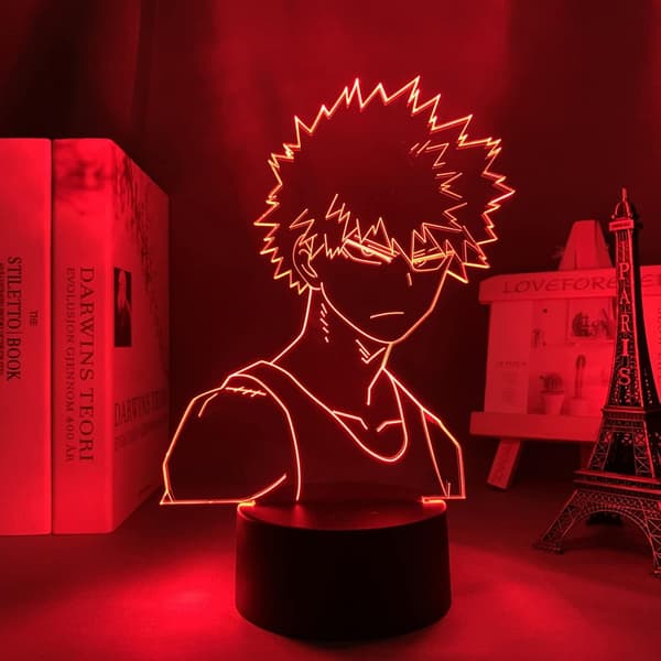 3D Nattlys 3D Illusjonslampe Bakugo Katsuki 3D Lampe Anime