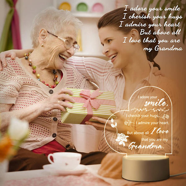Mors Dag Presenter till Mormor från Barnbarn, Mormors Födelsedagspresenter Nattlampa