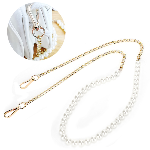 Imitation Pearl Bead Handle Bag Chain Strap Replacement för Handbag Purse Wallet Crafts Making