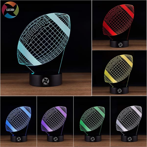 3D Optisk Illusions Natlampe - 7 LED Farveskiftende Lampe