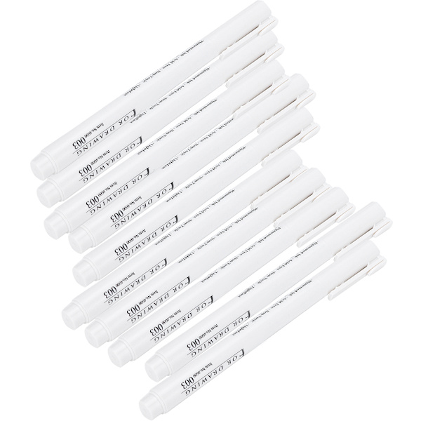 10 st Micron Liner Fineliner-pennor Svart bläck för ritning Skiss Modell Leksak (0,03 mm)