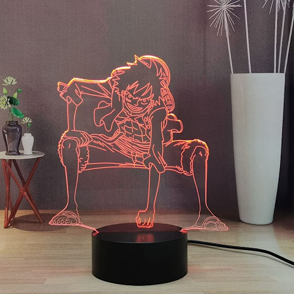 Luffy 3D Anime Natlampe, Monkey·D·Luffy USB LED Natlampe