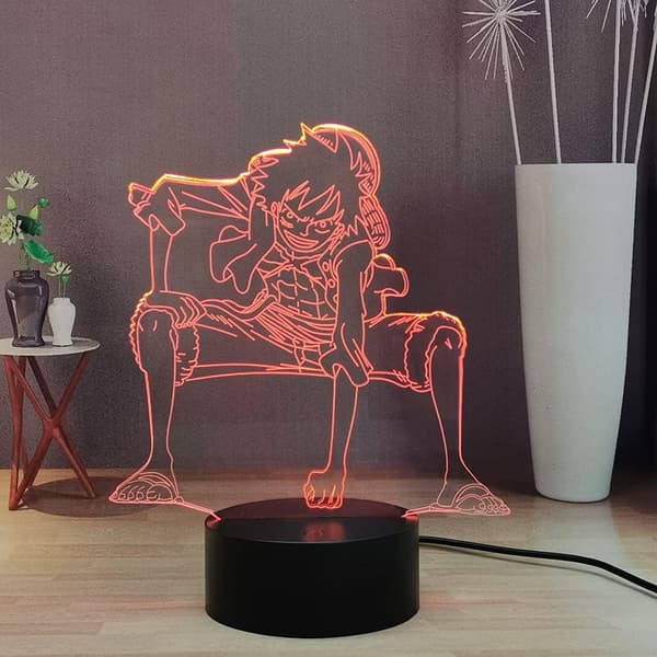 Luffy 3D Anime Nattlampe, Monkey·D·Luffy USB LED Nattlampe