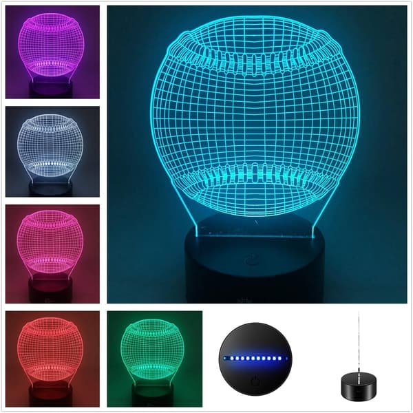 3D Illusjon Flerfarget USB Sovende Nattlys Skrivebordslampe