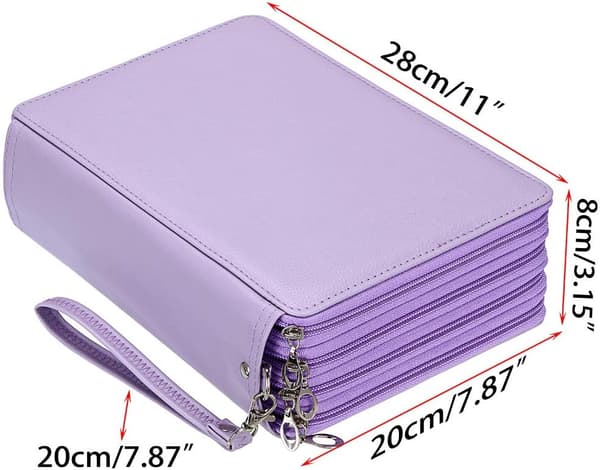 200 rum Farveblyant Organizer - Deluxe PU Læder Blyant B