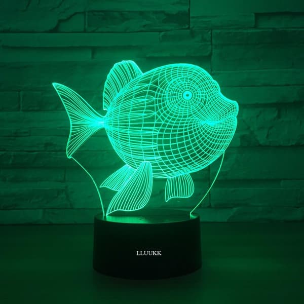 Visuell 3D Nattlampe Klovnefisk Havdyr leker De