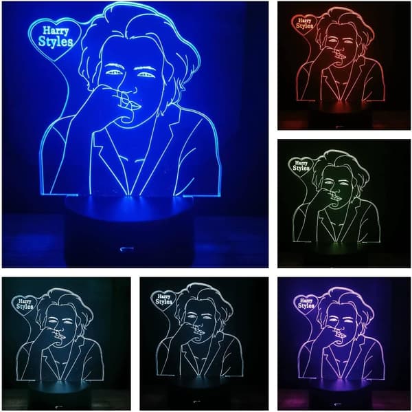 3D Illusion Natlampe Superstar Bordlampe 16 Farveskift