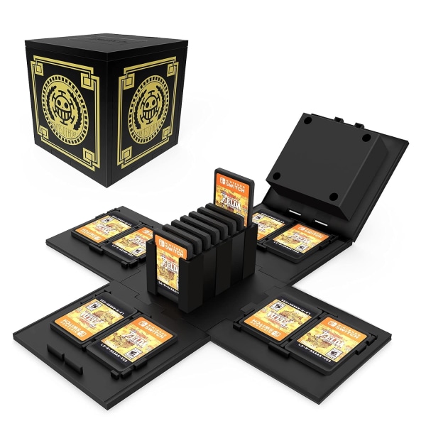 Spilopbevaringsboks til Switch Game Card One Piece Games Cube op til 16 spil, Sammenfoldelig Nintendo Switch Game Card Cube Nintendo Switch Game Storage B
