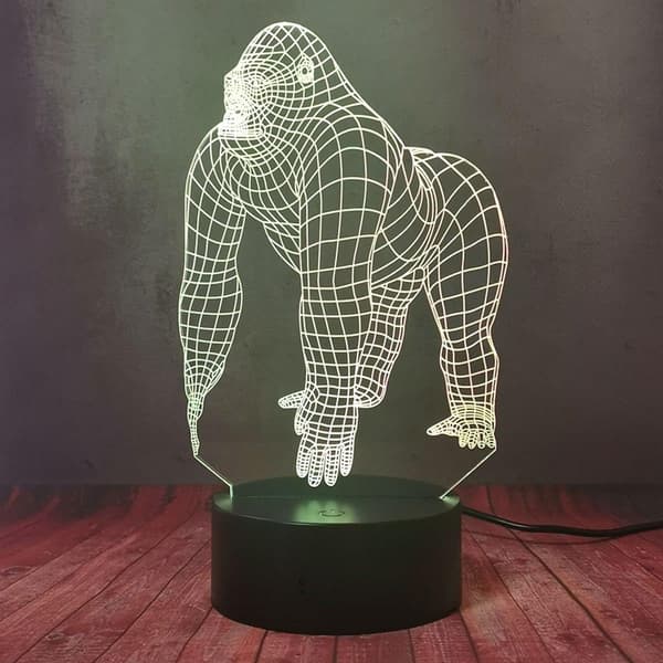 Orangutang 3D Optisk Nattlys Illusjon Hjem Nattbord