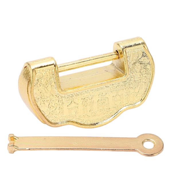 Vintage Låse Nøgle Zink Legering Vintage Horisontal Åben Messing Hænglås med Nøgle til Smykkeæske Kuffertskuffe Hjemmeindretning