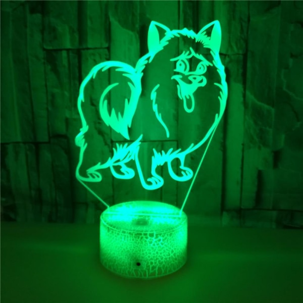 Puppy Night Light, 3D Illusion Lamp, 7 färger som växlas med