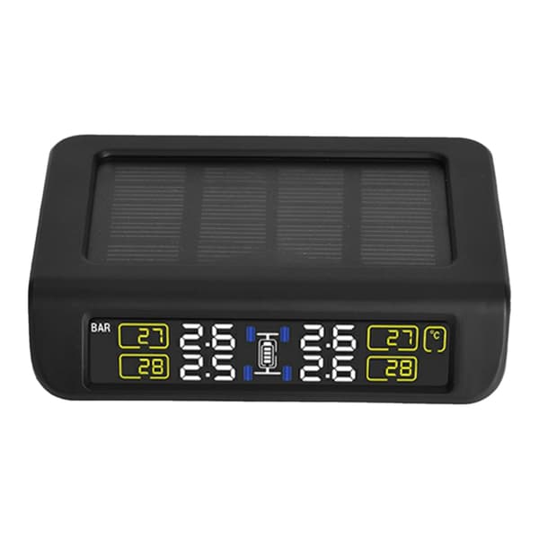 Däcktrycksövervakningssystem med solenergi &amp; Mini USB-gränssnitt, TPMS-larm med 4 externa sensorer