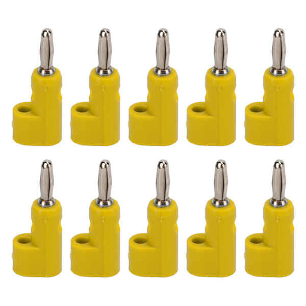10 kpl/sarja 4 mm:n juotosvapaa banaaniliitin, pinottava, avattava ruuvi, 30 V AC-60 V DC, enimmäisvirta 26 A, elektroniikkaan ja teollisuuslaitteisiin Yellow