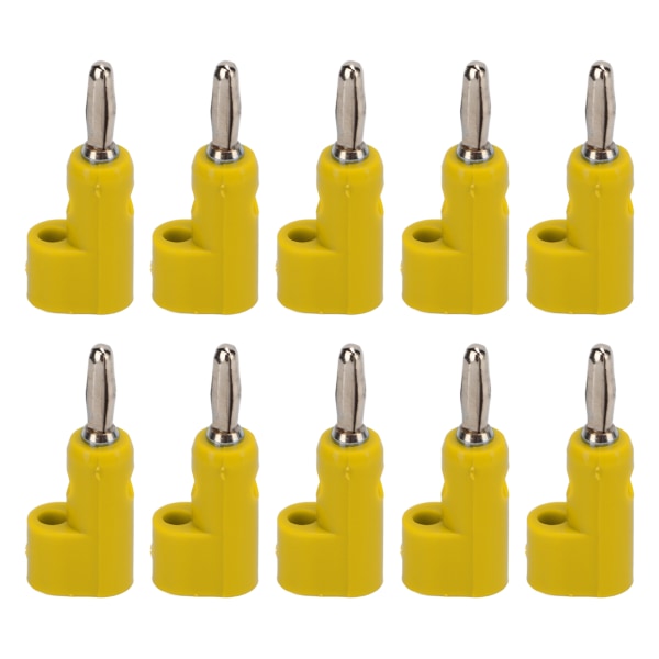 10 st/set 4 mm lödfria banankontakter stapelbara öppna skruvar 30 V AC-60 V DC maximalt 26 A för elektronik industriell utrustning Yellow
