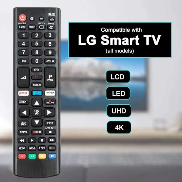 Erstatning Universal Fjernkontroll Kompatibel for LG Smart
