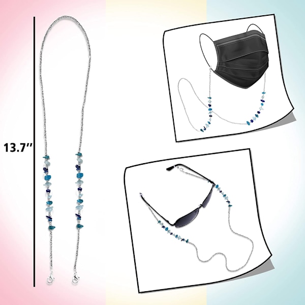 2PCS Glasögonkedja Halsband Hållare runt Halsen för Kvinnor