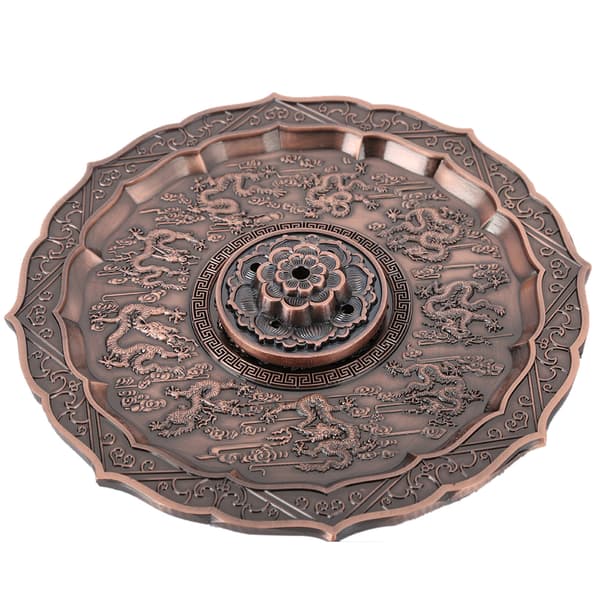 Ni Dragon Røkelse Plate Holder Brenner Stick Sink Legering Hjem Tilbedelse Dekorasjon