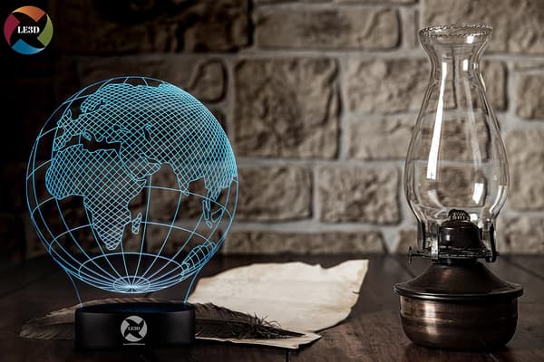 3D Optisk Illusions Natlampe - 7 LED Farveskiftende Lampe