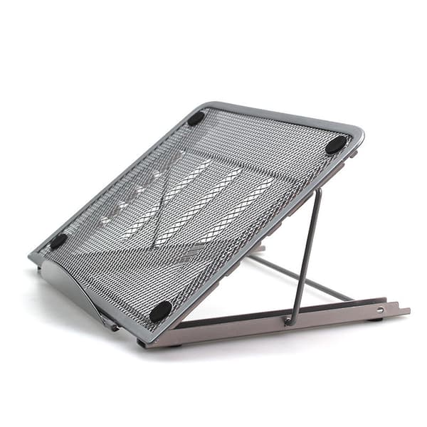 Ventilert Mesh Justerbar Bærbar Stativ Multifunksjonell Sammenleggbar Flat iPad Stativ, Grå