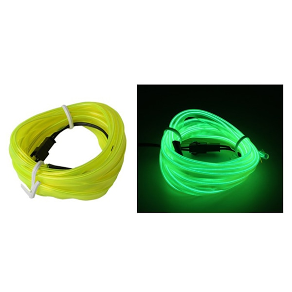 Billag LED-lysstripe Lysende 9,8 fot Fleksibel Stemningslysstripe for Bilinteriørdekorasjon Fluorescerende Grønn