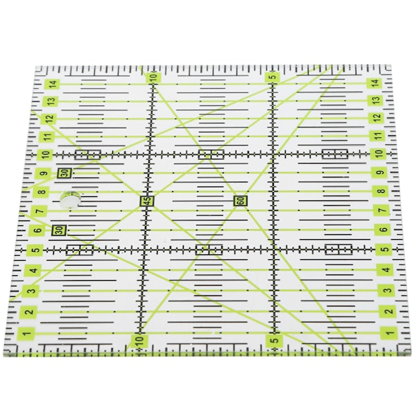 Akryl Quilters Lineal Dobbelt Fargede Rutenett Linjer Klar Merke Firkant Quilting Sy Lineal