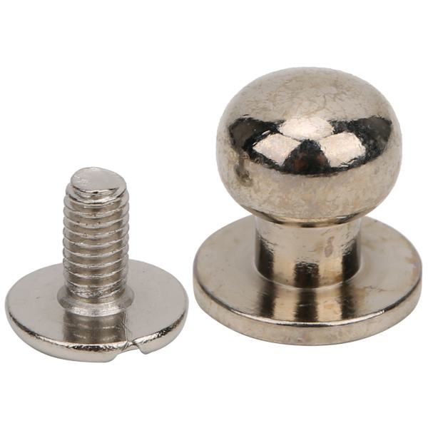 20 sett kobber runde hode stud spot skru bak DIY skinn håndverk nagler 10 x 8mm sølv