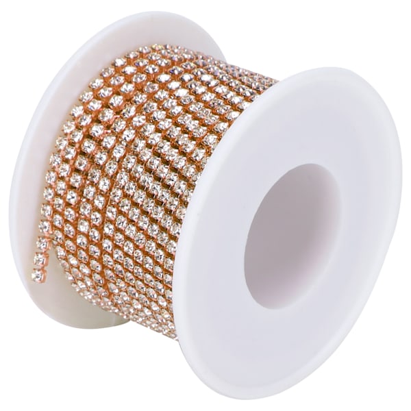 SS8‑2,5mm 10 meter kunstig diamantkjede DIY hjem håndverk bryllupsdekorasjon kjedeRose gull